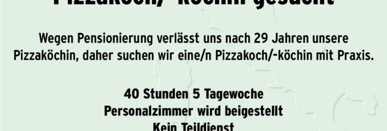 Pizzakoch/-köchin gesucht